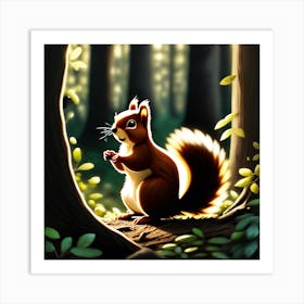 Squirrel In The Woods 6 Art Print