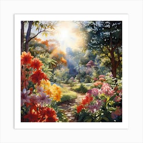 AI Verdant Oasis of Serenity Art Print