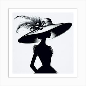 Silhouette of an elegant woman 2 Art Print