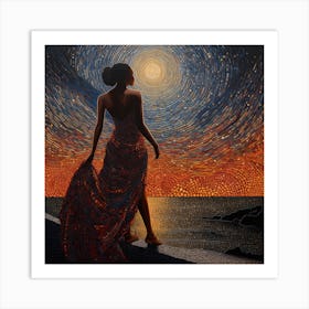 Woman On The Beach 2 Art Print