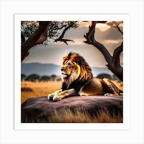 Lion In The Wild 2 Art Print