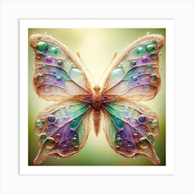 Butterfly With Water Droplets Art Print