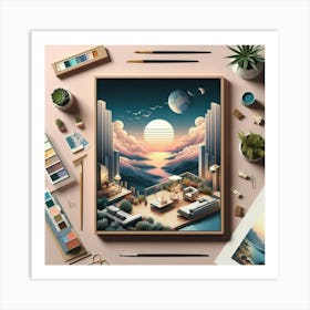 Sunset Painting Art Print