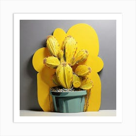 Pop Art, Yellow Cactus 1 Art Print