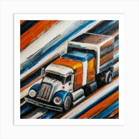 Truck In Motion oil painting abstract painting art Art Print