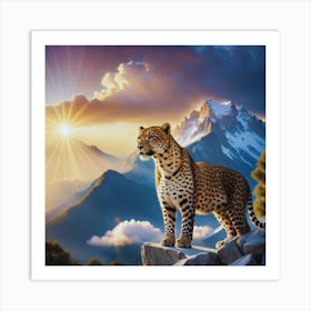 Leopard In The Mountains Art Print