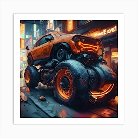 Pumpkin Car (Cyberpunk37) Art Print