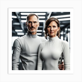 Man And Woman In Space Art Print