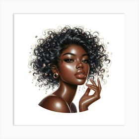 Afro Girl Art Print