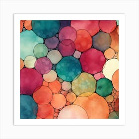 Watercolor Bubbles 2 Art Print