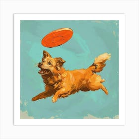 Frisbee Dog 3 Art Print