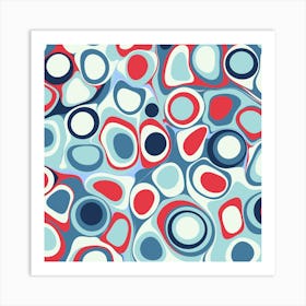 Abstract Teal Green and Red Liquid Ink Drops Art Print