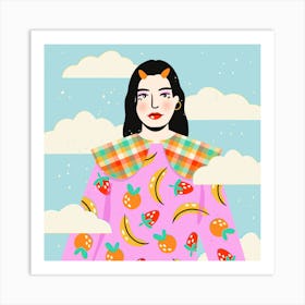 Fancy Fruit Lady Art Print