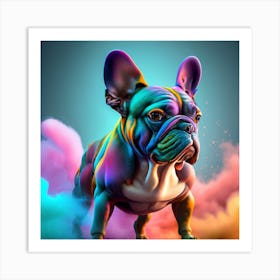 Colorful French Bulldog Art Print