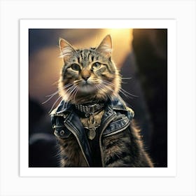 Firefly Dynamic Tabby Cat Rockstar Standing Boldly 59836 Art Print