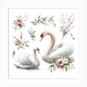 Swans 4 Art Print