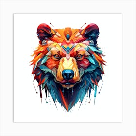 Colorful Bear Head Art Print