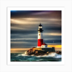 Photograph - Lighthouse At Sunrise By Daniel Scott Art Print