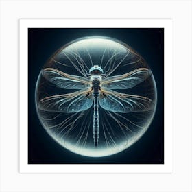 Dragonfly In Glass Art Print