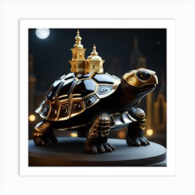 Turtle With A Golden accent Art Print