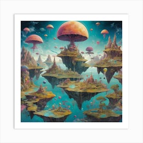 'The Island Of Mushrooms' art print Art Print