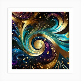 Abstract Background With Swirls Art Print