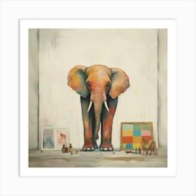 Elephant In A Room Art Print