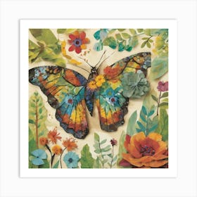 Butterfly In The Garden 2 Art Print