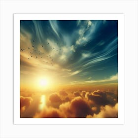 Sunrise Over Clouds Art Print