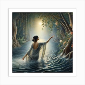 Woman In The Water 6 Art Print