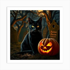 Halloween Cat Art Print