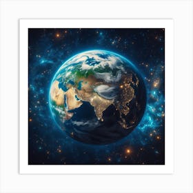 Earth In Space 1 Art Print