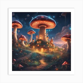 The Stars Twinkle Above You As You Journey Through The Mushroom Kingdom S Enchanting Night Skies, Ul (1) Art Print