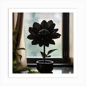 Black Flower Art Print