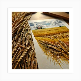 Watercolor Of A Wheat Field Art Print