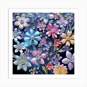 Flowers And Jewels Art Print