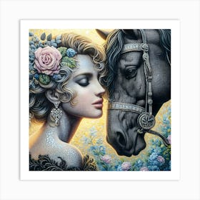 'The Horse And The Woman' Art Print