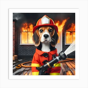 Beagle Firefighter~Reimagined 9 Art Print