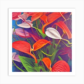 Anthurium Flowers 3 Art Print