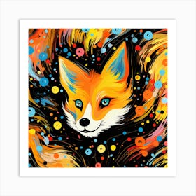 Fox With Blue Eyes Art Print