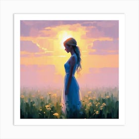 Girl In A Field 1 Art Print