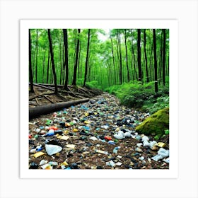 Trash In The Forest 9 Art Print