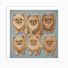 Pomeranian Dogs Art Print