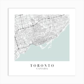 Toronto Canada Street Map Minimal Color Square Art Print