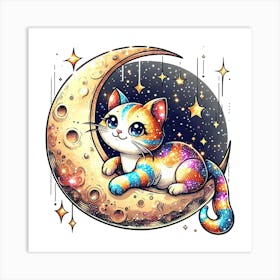 Feline Cat Creative Artwork Illustration 35 Art Print