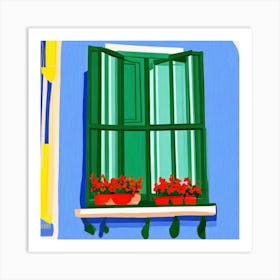 Green Window Window Lisbon Portugal In The Style Of Matisse Art Print Art Print