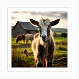 Field Domestic Agriculture Cute Nature Beautiful Rural Herd Farming Animal Farm Farm Anim (3) Art Print