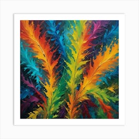 Rainbow Feathers Art Print