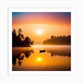 Sunrise On The Lake 4 Art Print