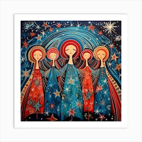 Angels Of Christmas Art Print